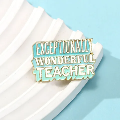 Alloy Enamel Teacher Slogan Fridge Magnet Sticker Exceptionally Wonderful Teacher Metal Phone Decor Accessory Gift For Teacher
