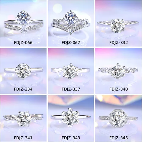 925 Sterlingsilber Moissanit Ring Für Damen Verstellbarer Offener Ring D-Farbe Funkelnder Schmuck Für Hochzeit Verlobung Party GRA Zertifizierter Schmuck Geschenk