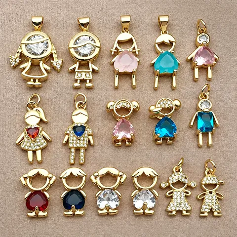 18K Echt Verguld Koper Zirconia Jongen Meisje Hangers DIY Sieraden Voor Ketting Armband Maken Minimalistische Mode Accessoires