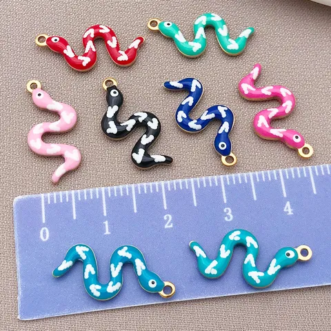 Edelstahl Schlangenanhänger Für DIY Schmuckherstellung Vergoldet Tropföl Doppelseitige Schlange Charms Halskette Armband Zubehör Für Damen Herren