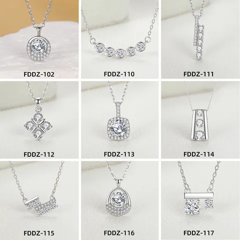 S925 Sterling Silver Moissanite Pendant Necklace For Women D Color VVS1 Sparkling Round Cut Clavicle Chain Fine Jewelry Gift