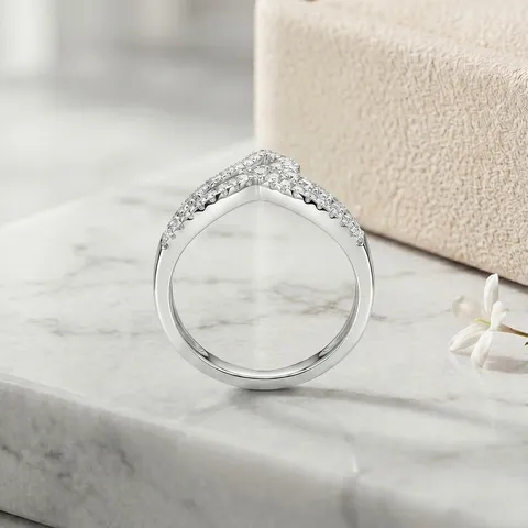 925 Sterling Zilver Asymmetrische V-Vorm Ring Voor Vrouwen Luxe Zirconia Ingelegde Baguette Diamanten Ring Mode Sieraden