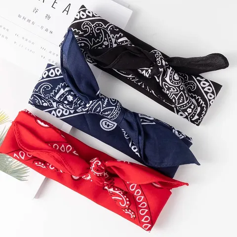 Paisley Bandana Headband Street Hip Hop Square Scarf Multifunctional Headwear Neck Bandana For Men Women
