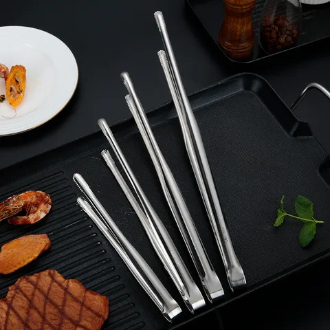 Pinze per Alimenti in Acciaio Inossidabile Lunghe Pinze per Barbecue Pinze da Cucina Pinze per Bistecca Pane Utensili