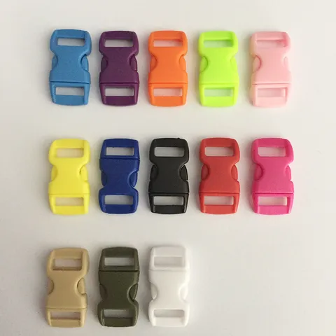 Piccole Fibbie in Plastica a Rilascio Laterale Curve per Braccialetti in Paracord Fai da Te Cinghie per Zaino Mini Fibbie Colorate