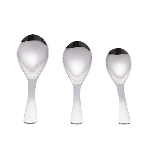 Cucchiaio da Zuppa in Acciaio Inossidabile 304 Manico Quadrato Lungo Cucchiaio Earl Lucidato a Specchio Cucchiaio da Pranzo Argento
