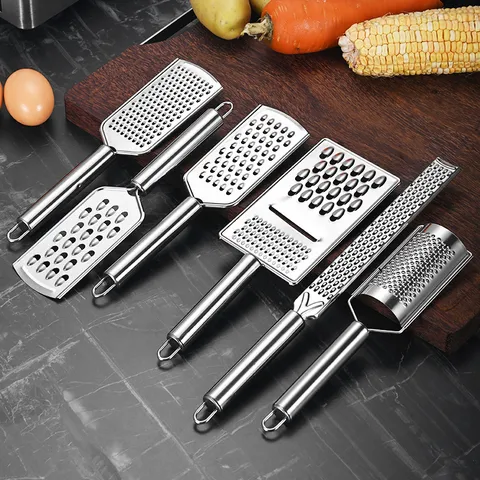 Stainless Steel Ginger Grater Multi Functional Radish Shredder Lemon Grater Cheese Grater Flat Grater Kitchen Peeler