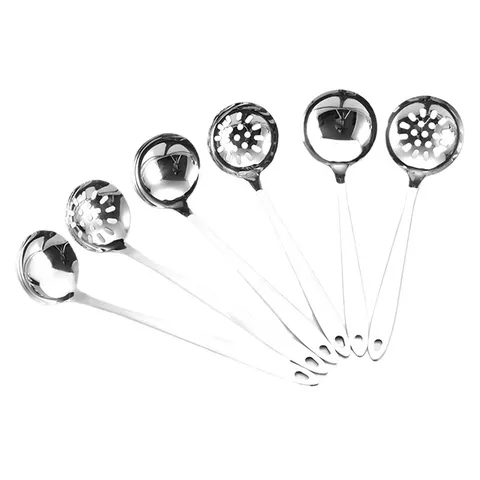 Set Cucchiaio da Zuppa e Colapasta in Acciaio Inossidabile Motivo Floreale Lucidato a Specchio Manico Lungo Stoviglie da Cucina Ergonomiche