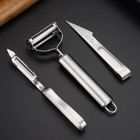 Set di Pelapatate per Frutta e Verdura in Acciaio Inossidabile Coltello da Grattugia Affilato Attrezzo da Cucina per Patate