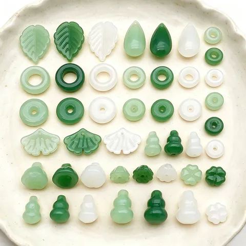 Colgantes de Vidrio Lampwork Charms DIY Para La Fabricación De Joyas Calabaza Loto Trébol Hoja Cuentas De Vidrio Hechas A Mano Estilo Retro