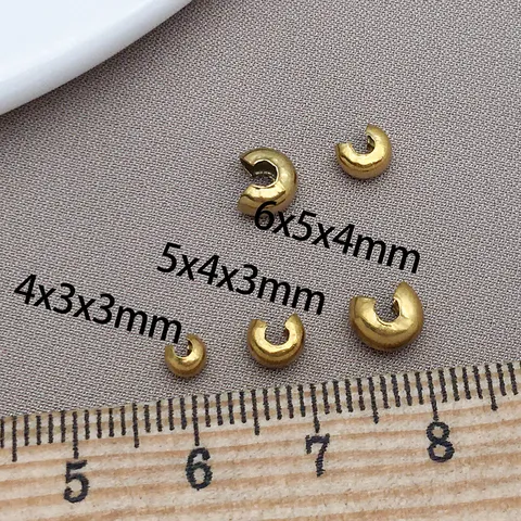Stainless Steel Crescent Bead Cover Crimps C Shaped End Clasp Electroplated Versatile Findings For Diy Necklace Bracelet Accessories