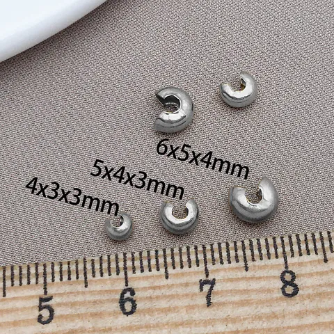 Stainless Steel Crescent Bead Cover Crimps C Shaped End Clasp Electroplated Versatile Findings For Diy Necklace Bracelet Accessories