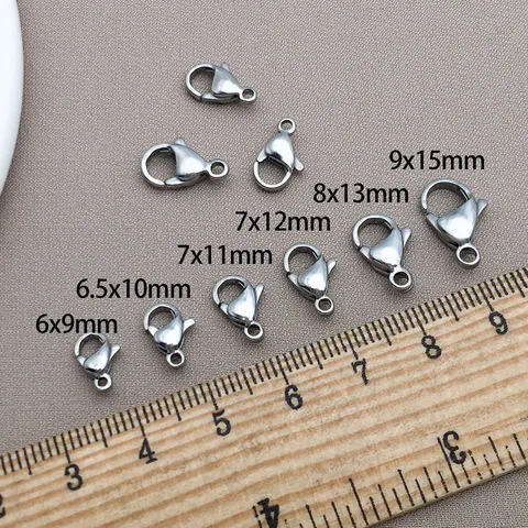 Chiusura a Moschettone in Acciaio Inossidabile per Collana Bracciale DIY Creazione Gioielli Placcato Oro Connettore Fibbia