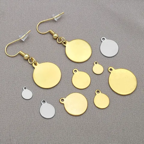 Stainless Steel Round Blank Charms For DIY Jewelry Making Pendants Gold Steel Color Metal Disc Tags For Bracelet Necklace Accessories