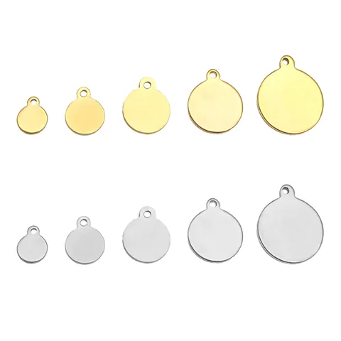 Stainless Steel Round Blank Charms For DIY Jewelry Making Pendants Gold Steel Color Metal Disc Tags For Bracelet Necklace Accessories
