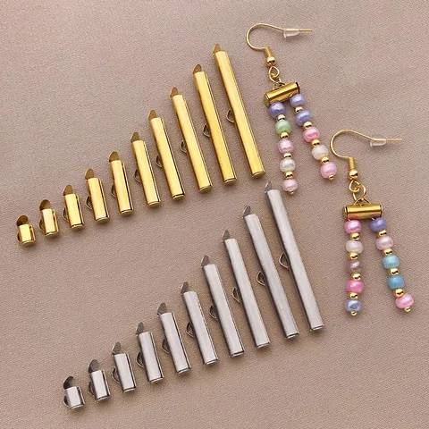 Roestvrij Stalen Rechte Buis Kralenketting Schuifconnector Buizen Schuifbuis Sluiting Voor DIY Oorbel Sieraden Ketting Maken Onderdelen