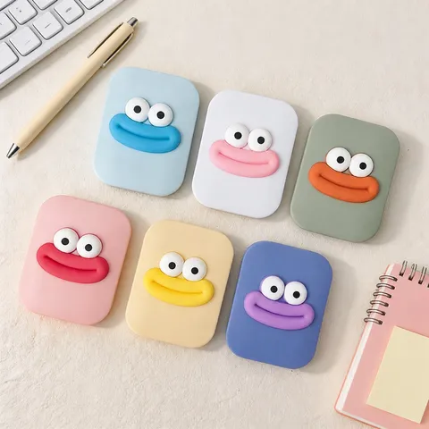 Miroir de Maquillage Pliant Double Face Portable et Peigne Mignon Dessin Animé Grosse Bouche Miroir de Poche Compact pour Filles Femmes Usage Quotidien