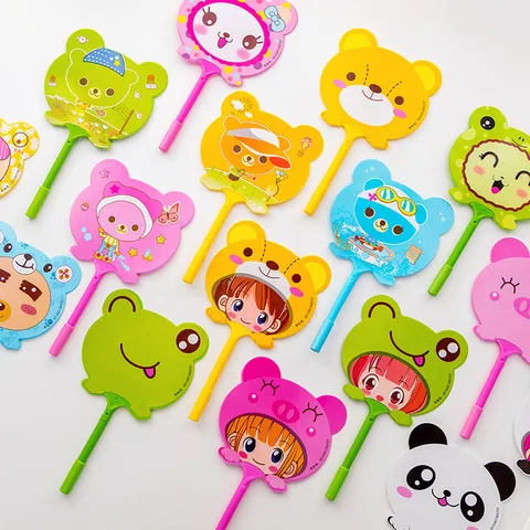 Cute Cartoon Animal And Fruit Fan Pen Creative Student Plastic Ballpoint Pen Portable Summer Cooling Writing Stationery