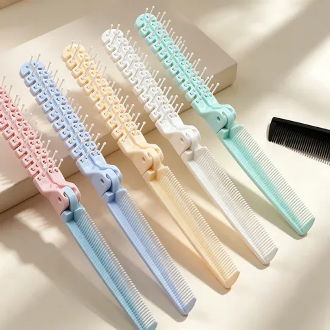 Peigne à cheveux pliable portable peigne de massage à double usage en plastique voyage dortoir d'étudiants brosse de coiffure