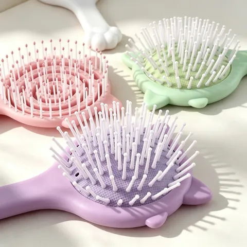 Peigne à Coussin d'Air Mignon Oreille de Chat Brosse à Cheveux Mini Maquillage Portable Avec Miroir Outil de Coiffure pour Femmes