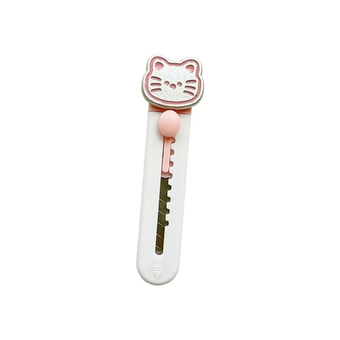 Taglierino Portatile Mini Carino Gatto e Pesce in Plastica Tagliacarte per Studenti Coltello da Taglio per Carta Strumento di Disimballaggio