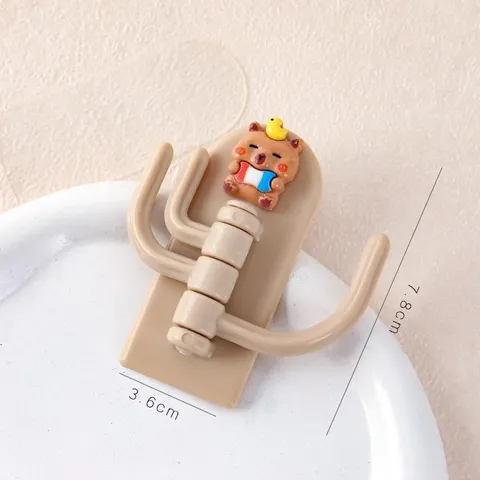 Niedlicher Wasserschwein Wandhaken Stanzfreier Drehbarer Klebender Schlüsselhalter Cartoon Tier Aufbewahrungshaken Für Zuhause Büro Dekor