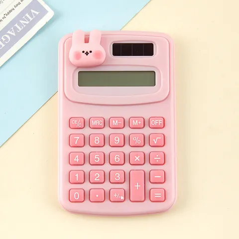 Mini Calcolatrice Elettronica Portatile Simpatica Statuetta di Animale Cartone Animato Ufficio Studenti