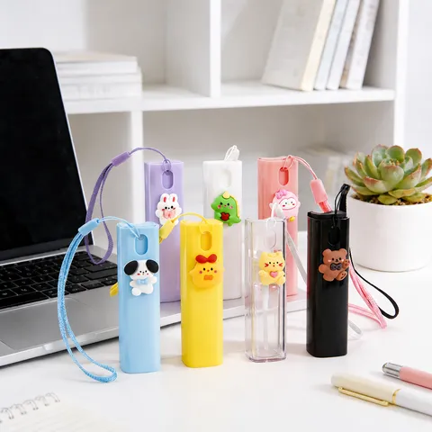 Tragbare Mini Sprühflasche Reise Nachfüllbarer Behälter Süßes Cartoon Tier Lanyard Plastik Spender Flasche