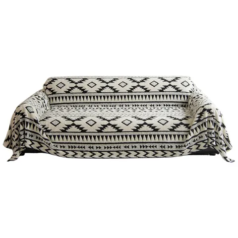 Copridivano Telo Boémen Reversibile Pile Spesso Coperta Divano Geometrico Quadri Protettivo Morbido Caldo Copertura Mobili Tappezzeria