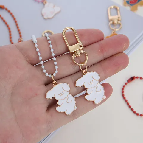 Ins Mignon Dessin Animé Métal Porte-clés Femme Sac Pendentif Élève Anneau Clé Créatif Animal Fleur Chaîne Clé Accessoire