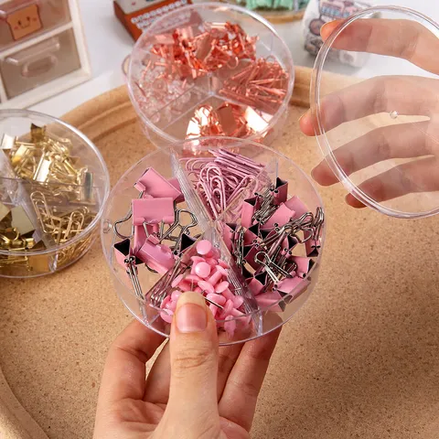 Multifunctional Metal Binder Clips Paper Clips And Push Pins Stationery Set Cute Office Desk Accessories