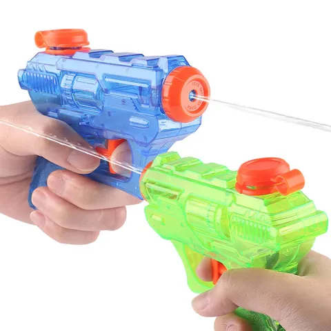 Kids Mini Transparent Water Gun Summer Outdoor Water Fighting Toy Portable Plastic Water Spray Toy For Children Beach Party