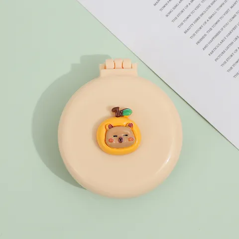 Brosse à Cheveux Coussin d'Air Pliable Mini Peigne de Voyage Compact Avec Miroir Design Dessin Animé Mignon Animal Outil de Coiffure pour Femmes