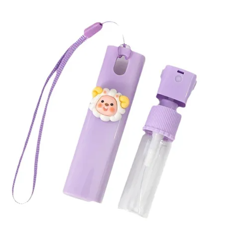 Portable Mini Spray Bottle Cute Cartoon Animal Travel Refillable Perfume Lotion Container With Lanyard