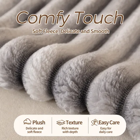 Weiches Flanell Sofakissen Verdickter Plüsch Sofaüberwurf Rutschfest Gestreift Winter Warm Sofahandtuch Schützende Sofamatte Für Zuhause Wohnzimmer Dekor