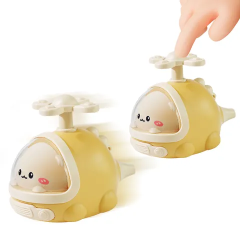 Cute Animal Helicopter Toy Push Inertial Pull Back Car Whistle Educational Toy Cartoon Aircraft Model For Kids