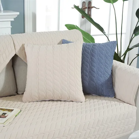 Gesteppte Baumwolle Gestreifte Sofabezug Rutschfest Sektions Sofa Matte Minimalistische Ganzjahres Sofa Handtuch Schutzpolster