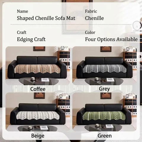 Einfacher Jacquard Chenille Sofaüberzug Strukturierter Rutschfester Möbelschutz Hochwertige Florale Couchkissenmatte Für Wohnzimmer Heimdekoration