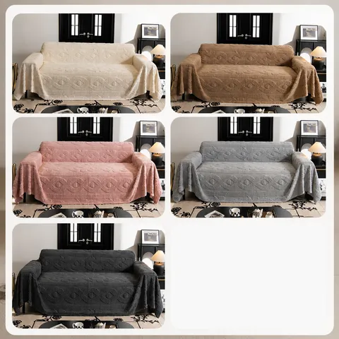 Dikke Katoenfluweel Bankhoes Effen Kleur Minimalistisch Getextureerd Bedrukt Bankhanddoek Deken Vier Seizoenen Algemeen Stofdicht Wandtapijt