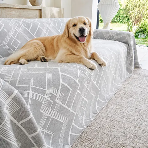 Geometric Triple Layer Gauze Sofa Cover Breathable Anti-Cat Scratch Sofa Blanket Soft Washable Furniture Protector For Living Room Home Decor