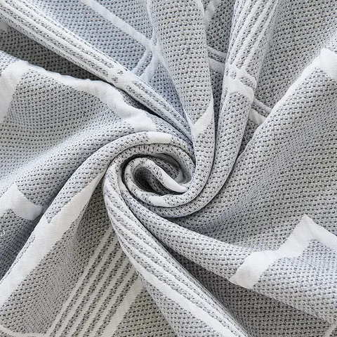 Geometric Triple Layer Gauze Sofa Cover Breathable Anti-Cat Scratch Sofa Blanket Soft Washable Furniture Protector For Living Room Home Decor