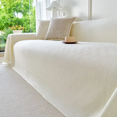 Eisseide Kühlender Sofaüberwurf Jacquard Diamantmuster Rutschfeste Waschbare Sofahülle Für Wohnzimmer Heimmöbel Dekor
