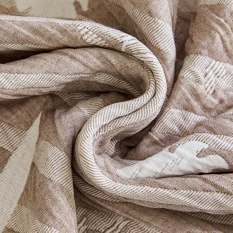 Cotton Gauze Sofa Cover Throw Blanket Leaf Pattern Breathable Anti-Cat Scratch Sofa Towel Washable Air Blanket For Living Room