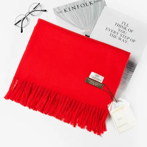 Einfarbig Imitation Kaschmir Schal Winter Warm Quaste Schal Verdickt Weich Lange Schals Für Damen Herren Mode