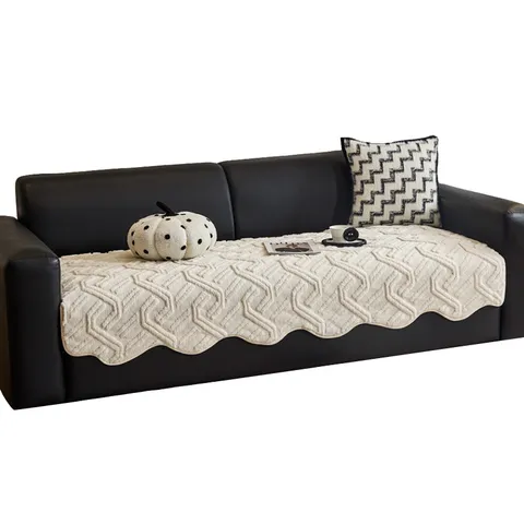 Nordisch Gestreift Geometrisch Rutschfest Baumwollsamt Sofahandtuch 3D Geprägt Verschleißfest Kratzfest Möbel Schoner Decke