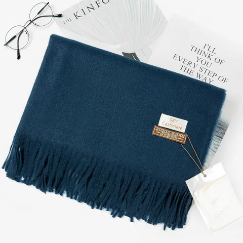 Einfarbig Imitation Kaschmir Schal Winter Warm Quaste Schal Verdickt Weich Lange Schals Für Damen Herren Mode