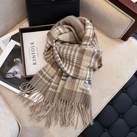 Winter Klassischer Karierter Schal Für Damen Herren Verdickter Warm Langer Umhang Weich Lässiger Mode Halsbekleidung