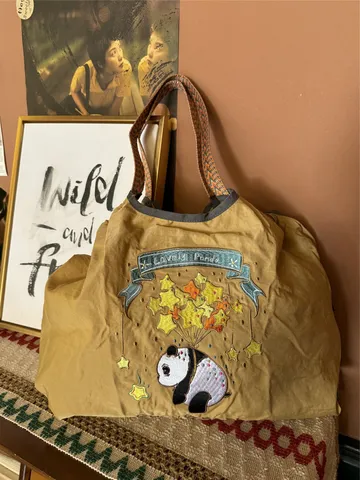 Lässige Große Kapazität Oxford Stoff Tote Bag Japanischer Stil Süße Stickerei Umhängetasche Einkaufstasche Handtasche Für Damen