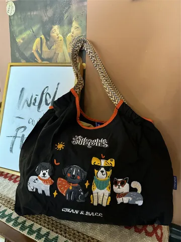 Lässige Große Kapazität Oxford Stoff Tote Bag Japanischer Stil Süße Stickerei Umhängetasche Einkaufstasche Handtasche Für Damen