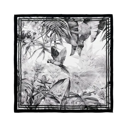Pañuelo Cuadrado de Satén de Moda para Mujer Estampado Floral Vintage Pañuelo de Cabeza y Cuello Decorativo